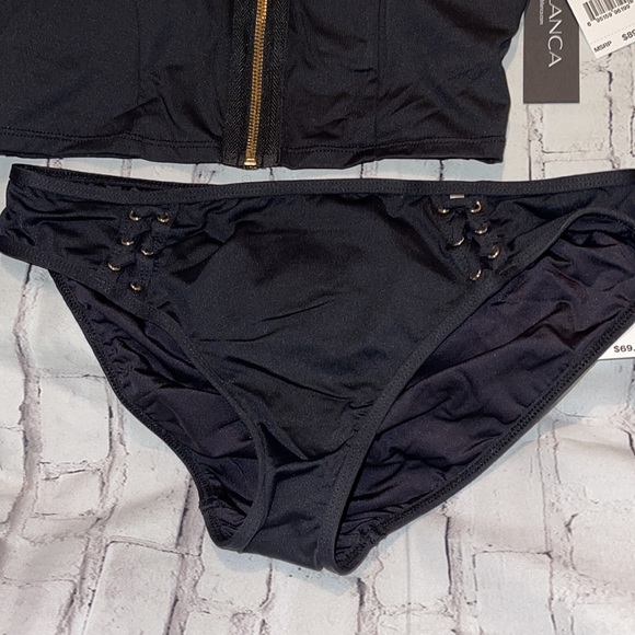 NWT- NAUTICA “La Blanca” shirt tankini Black Size 4 - Picture 3 of 9